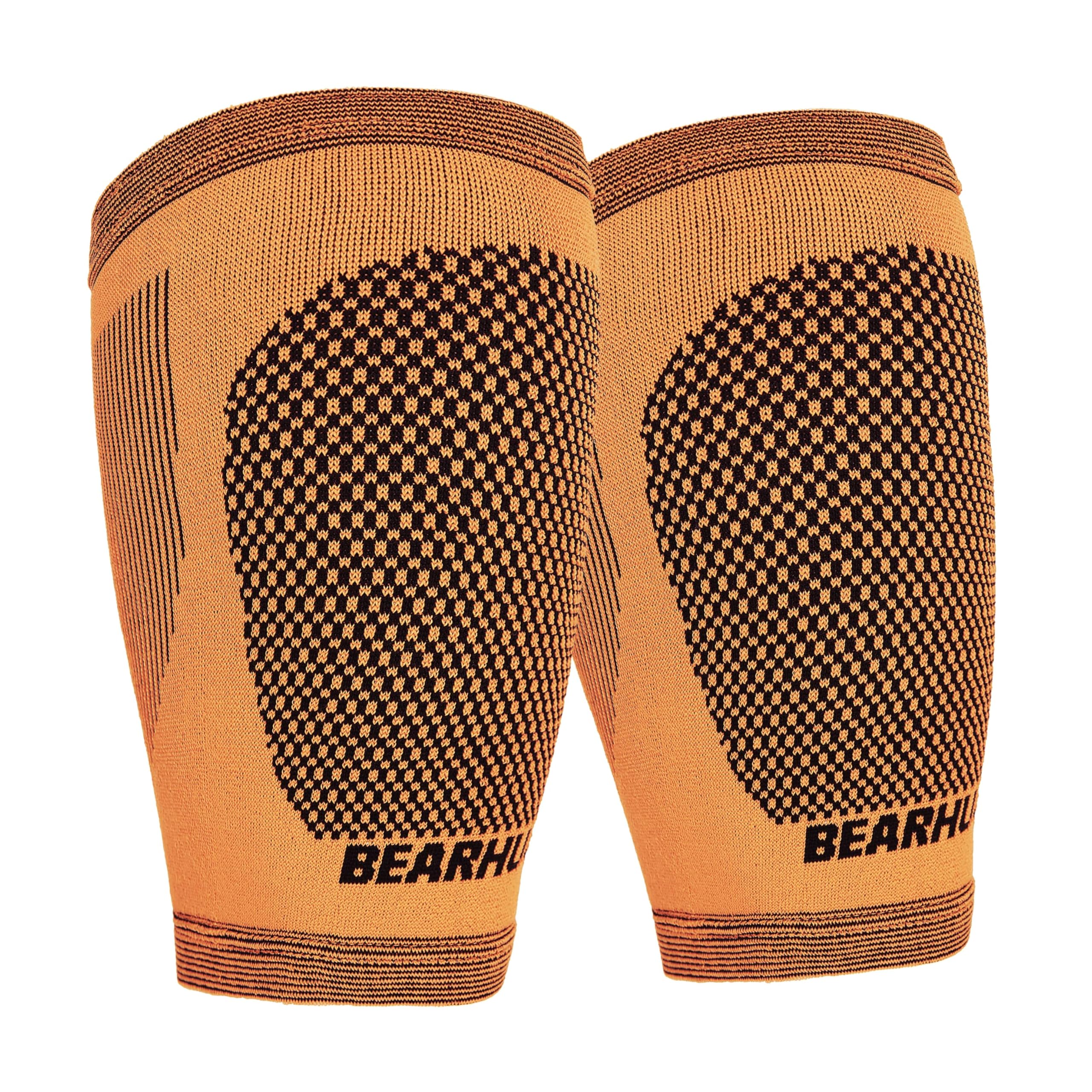 Bearhug Twin Pack Compression Sleeve - Hamstring Support for Men & Women, Sciatica Pain Relief Products for Muscle Injury, Strains & Soreness, Bamboo Leg Support with Anti-Slip Silicone, L