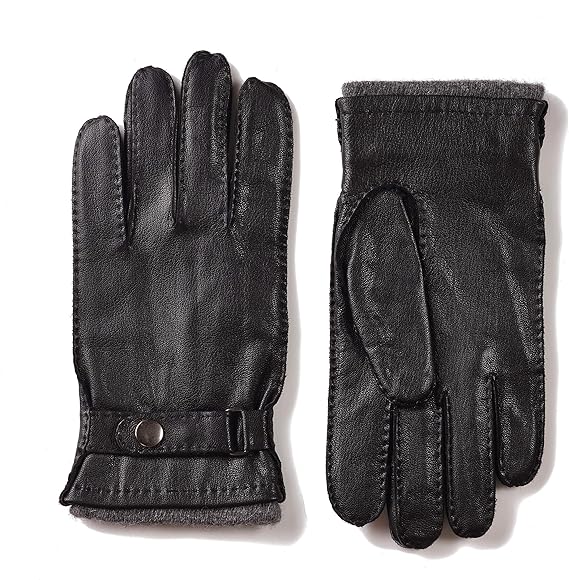 Men's Outseam Luxury Sheep Leather Gloves with Wool Lining 63 at
