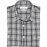 Lucky Brand Men's Untucked Light Weight Humboldt Workwear Shirt (S, Grey Plaid)