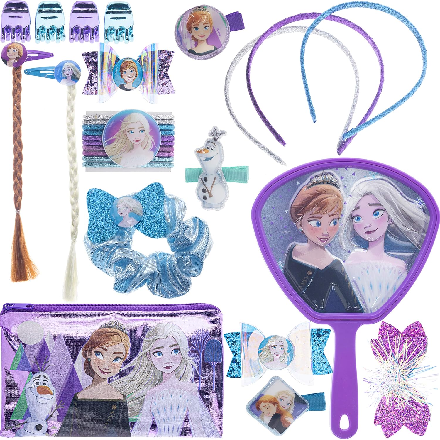 Townley Girl Disney Frozen Mega Hair Foldable Gift Set for Parties, Sleepovers and Makeovers (28 PCs) : Beauty