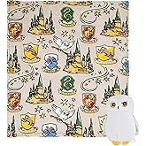 Northwest Character Hugger Pillow & Silk Touch Throw Blanket Set, Stuffed Animal for Kids, Newborn Snuggle Toy, 40" x 50", Harry Potter - Hedwig Magic