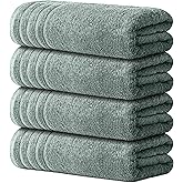Avalon Towels Bath Towels Set of 4, Size 30 x 60 Inches - 60% Cotton, 40% Viscose Made from Bamboo, Soft and Absorbent, Quick Drying, Lightweight, Perfect for Daily Use