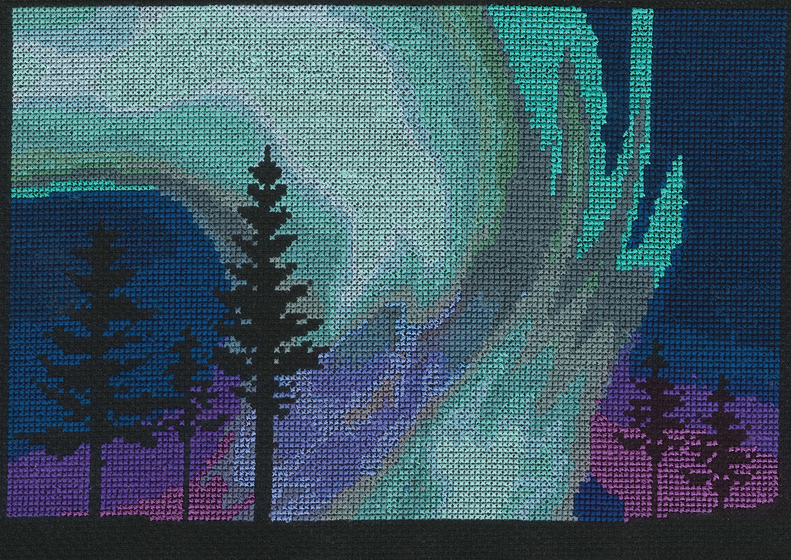 DMC Northern Lights Kit, Includes Aida Fabric, Needle, Stranded Cotton Threads and Instructions