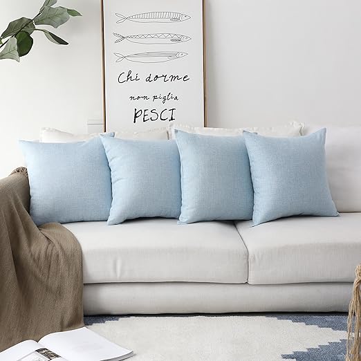 Amazon Com Home Brilliant Burlap Linen Square Throw Pillows Sham
