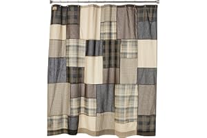 WOOLRICH JOHN RICH & BROS. Woolrich Winter Hills Cotton Shower Curtain, Plaid Lodge/Cabin Shower Curtains for Bathroom, 72 X 72, Tan
