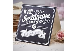 Ginger Ray Vintage Affair If You Instagram Chalkboard Style Card Signs for Wedding or Parties, Black (AF-671)