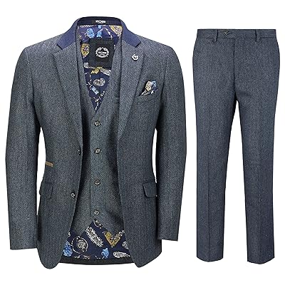Buy Xposed Mens Piece Herringbone Tweed Suit at Ubuy Kuwait