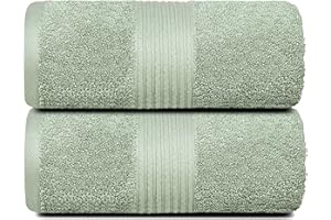 Dewall Maisons Luxurious Soft Green 2-Piece Bath Sheet Set Plush - 100% Cotton, Extra Large 35" x 70" Towels - Soft, Absorbent, Spa-Like Experience for Body, Face, Hands