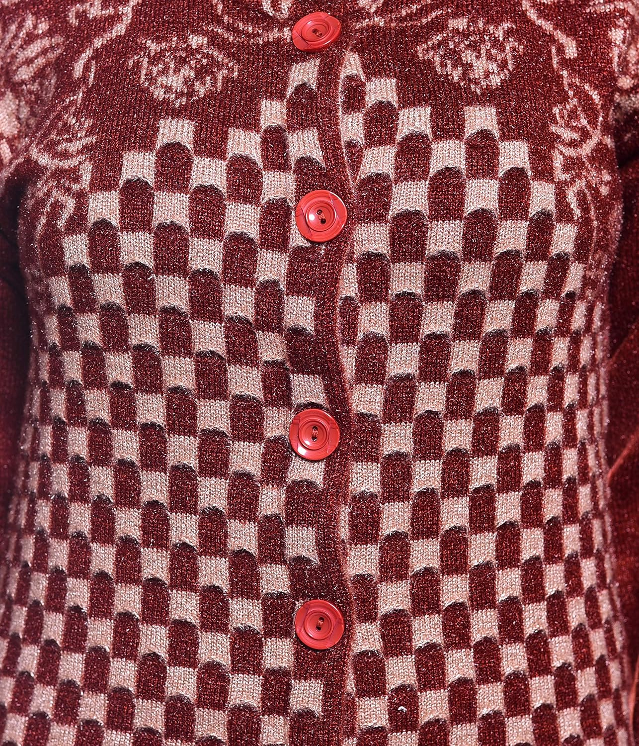 pilot full sleeve woolen women cardigan rust