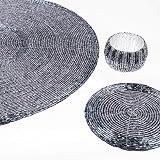 Penguin Home Handcrafted Glass Beaded Placemats Coasters Napkin Rings Set 18 view 4