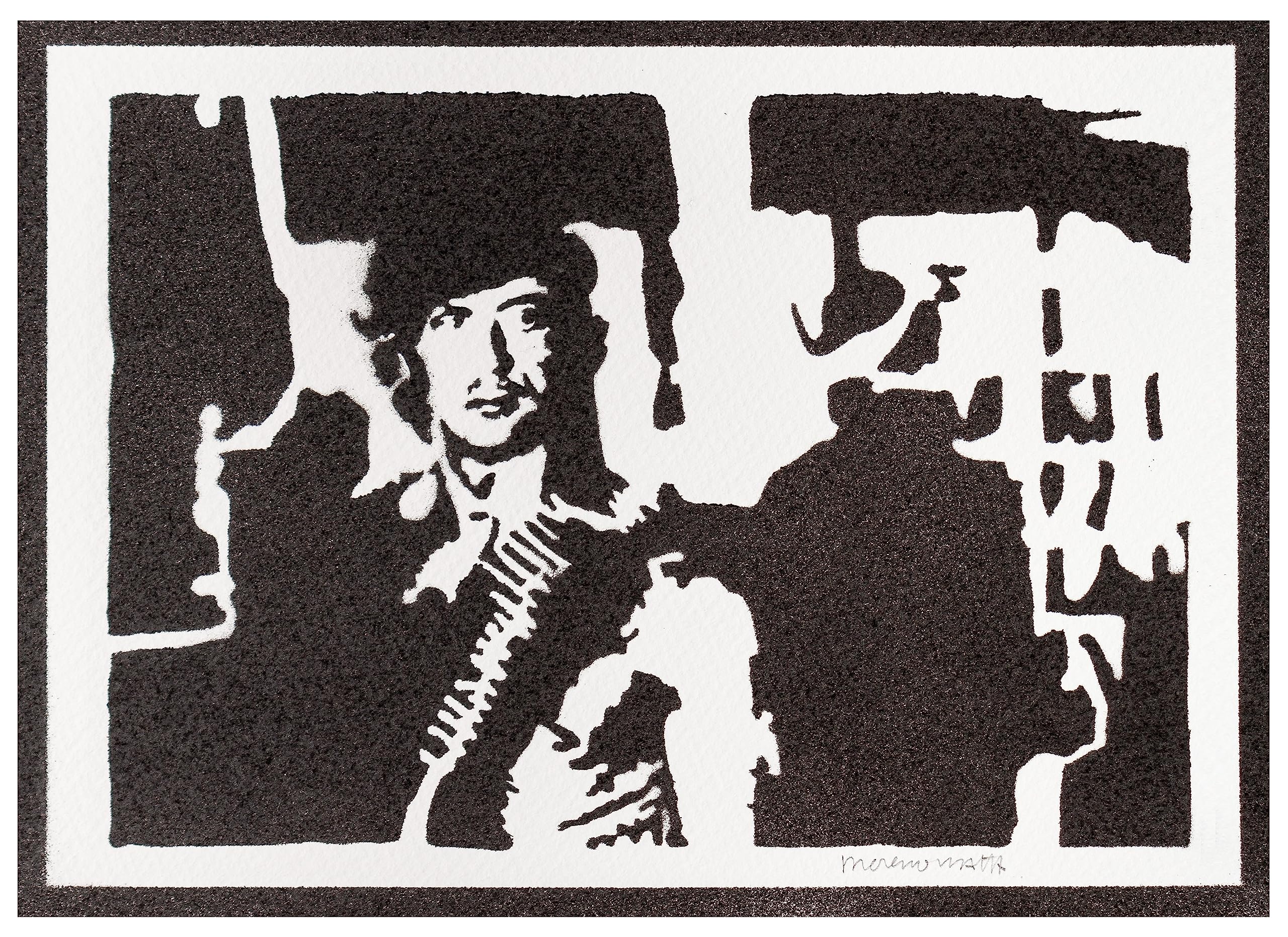moreno-mata Real Handmade Graffiti Rambo Films Poster Room Decor Home Wall Art Decoration Bedroom Gifts for Men and Women