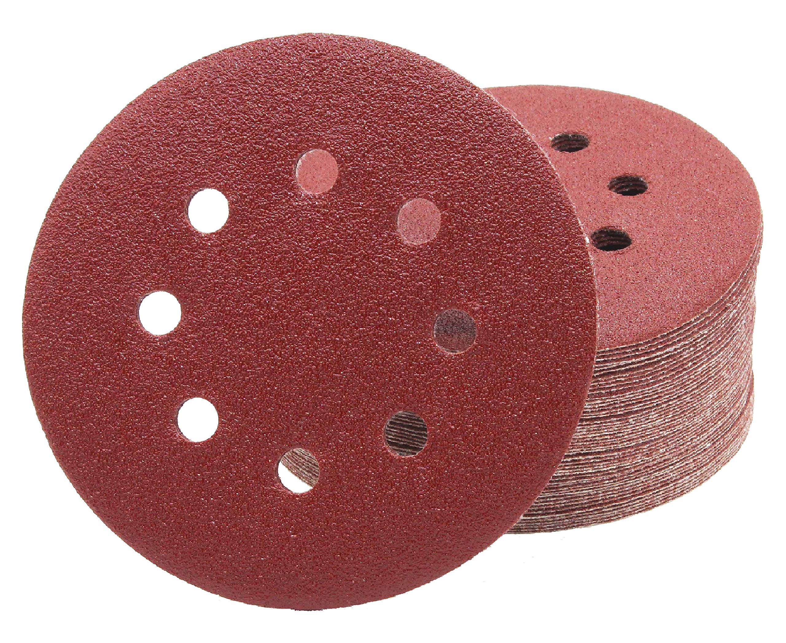 Professional Sanding Discs 180pcs Ø 125mm, 8-Hole Assorted Grits (30x 40/60/80/120/180/240) | High-Performance Abrasive Paper for Orbital Sanders | Durable Grinding Pads