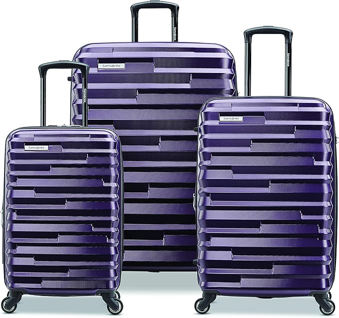 Samsonite Ziplite 4.0 3Piece Nested Set, Purple, Checked Large