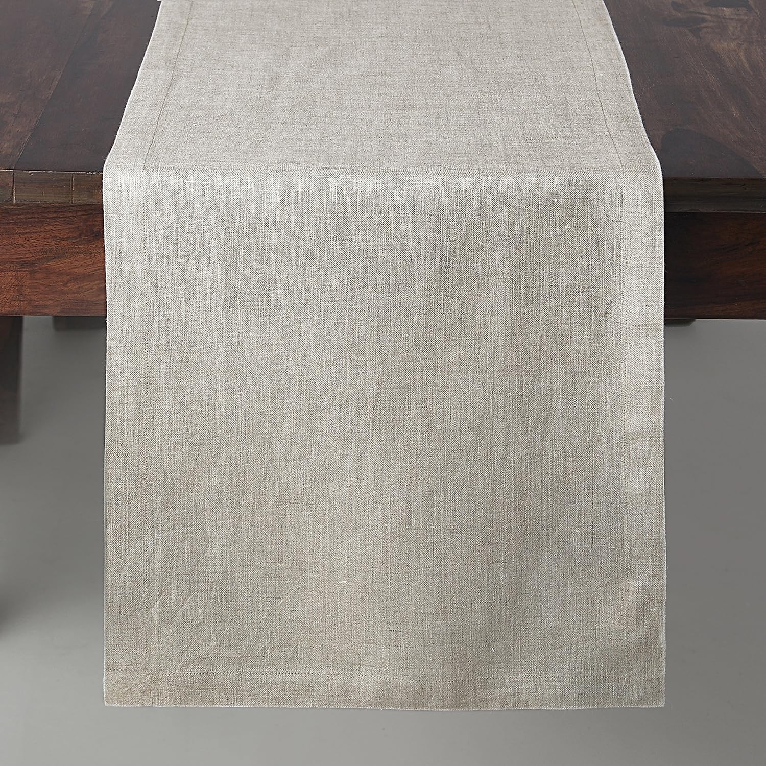 Solino Home 100% Pure Linen Table Runner – 14 x 48 Inch Athena, Handcrafted from European Flax, Natural Fabric Runner – Natural: Home & Kitchen