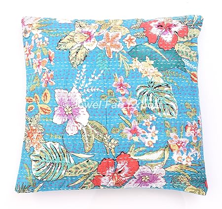 Indian 100 Cotton Handmade Kantha Design Cushion Cover Back Side