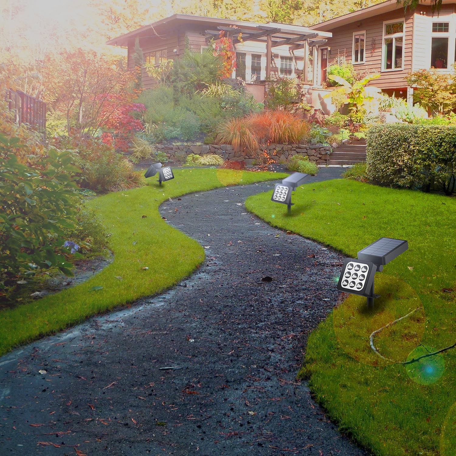 Amazoncom Solar Lights 2 In 1 Waterproof 9 LED Solar Spotlight