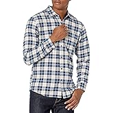 Amazon Essentials Men's Flannel Shirts Long Sleeve, Slim-Fit Button Down Plaid