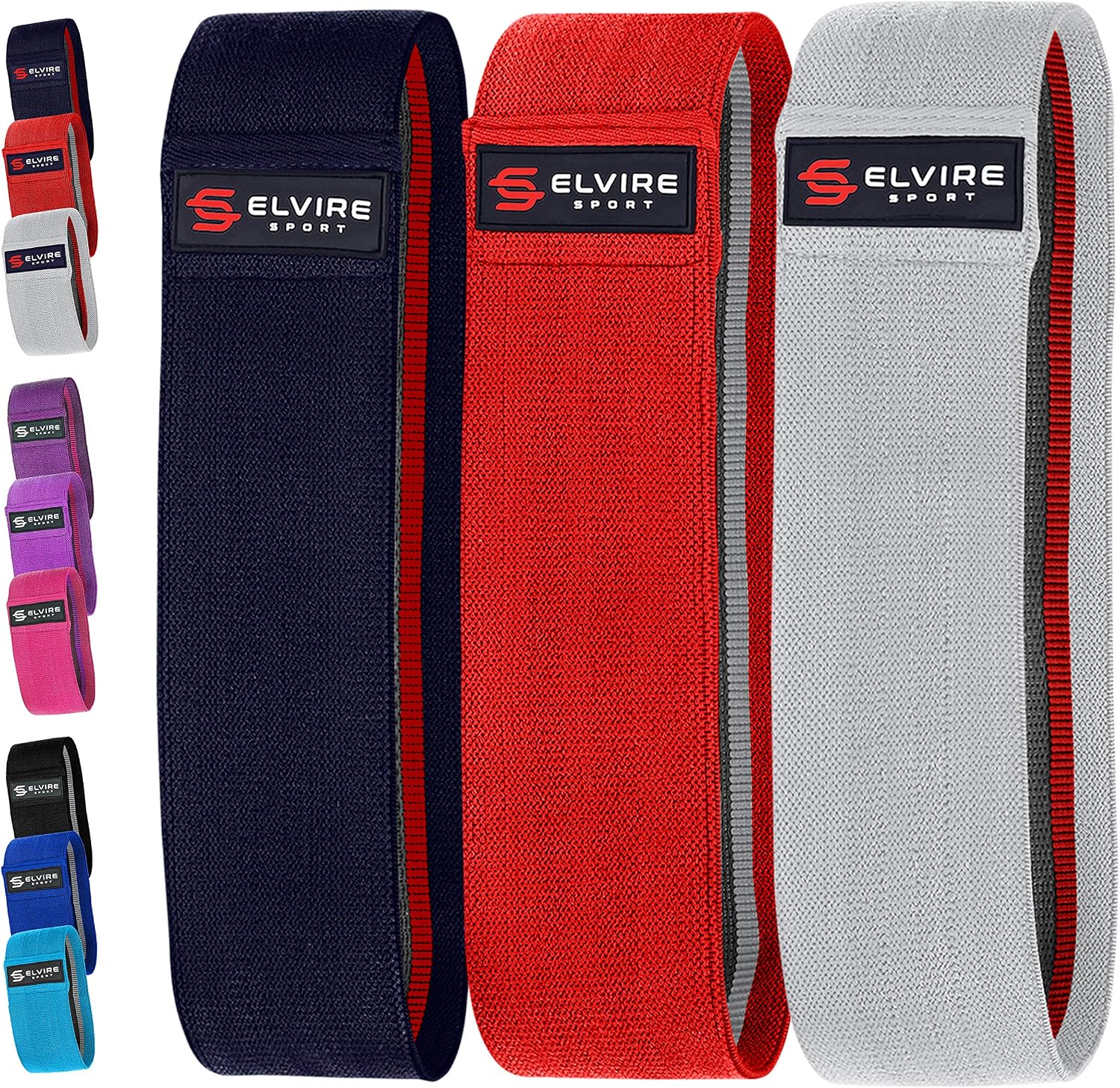 Elvire Fabric Resistance Bands for Working Out Set of 3, Booty Exercise Band for Women Workout Loops, Legs, Glutes, Squat