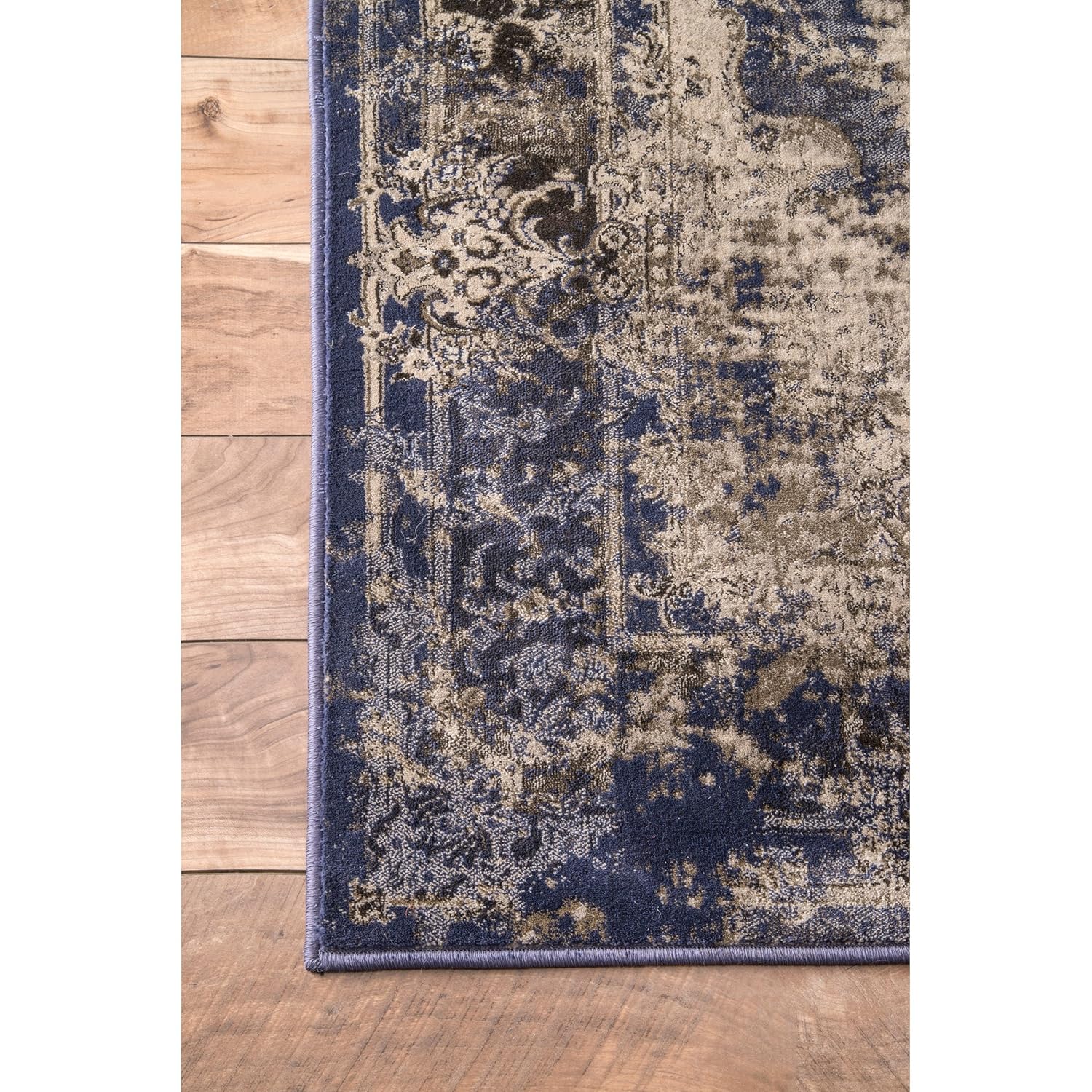 Amazon Floral Mosaic Medallion Blue Vintage Area Rugs 4 Feet