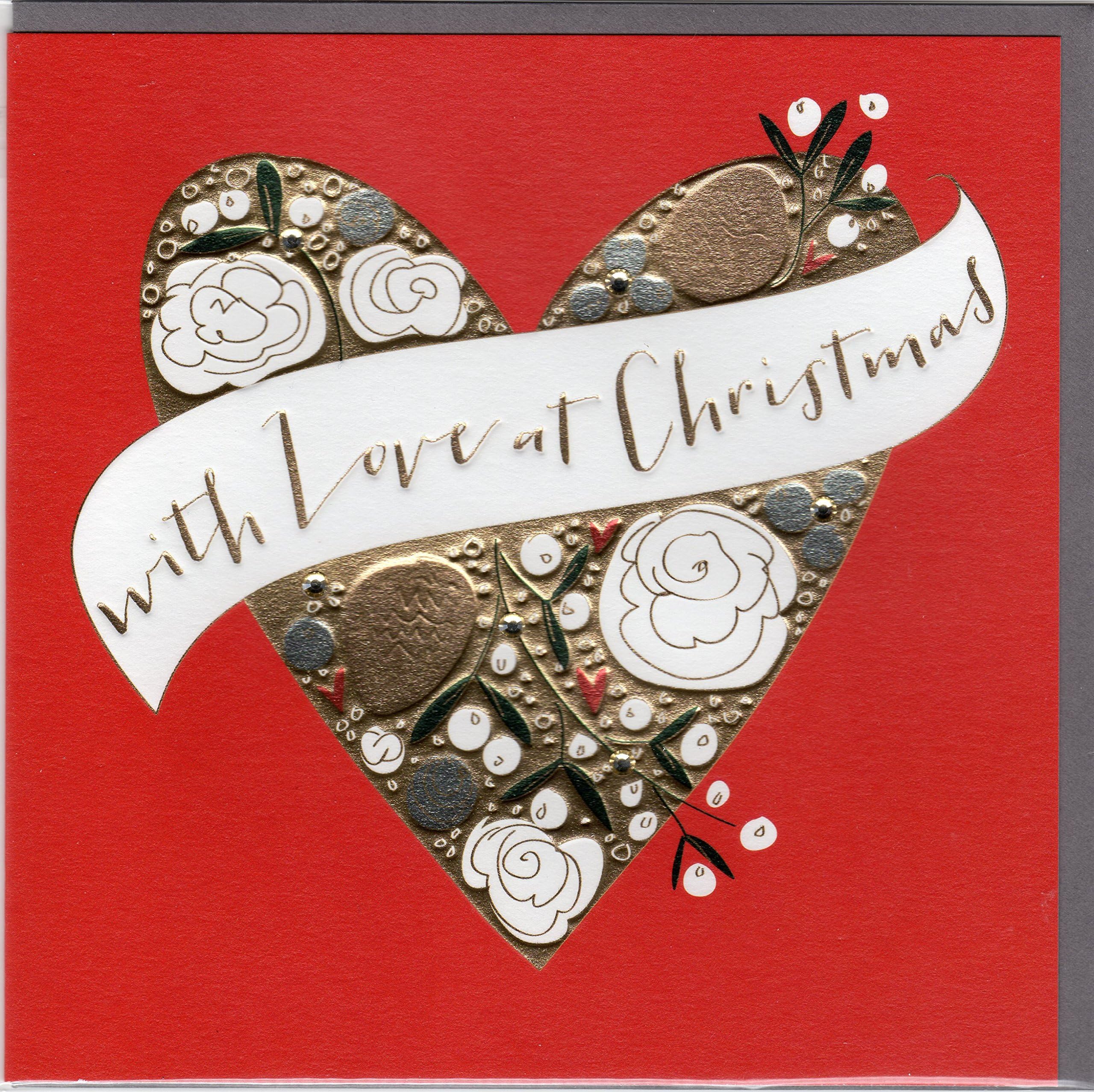 'Paloma Belly Button Designs Christmas Card – Christmas with Foil Stamping and Crystals Blanco, 17x17 cm BBX59