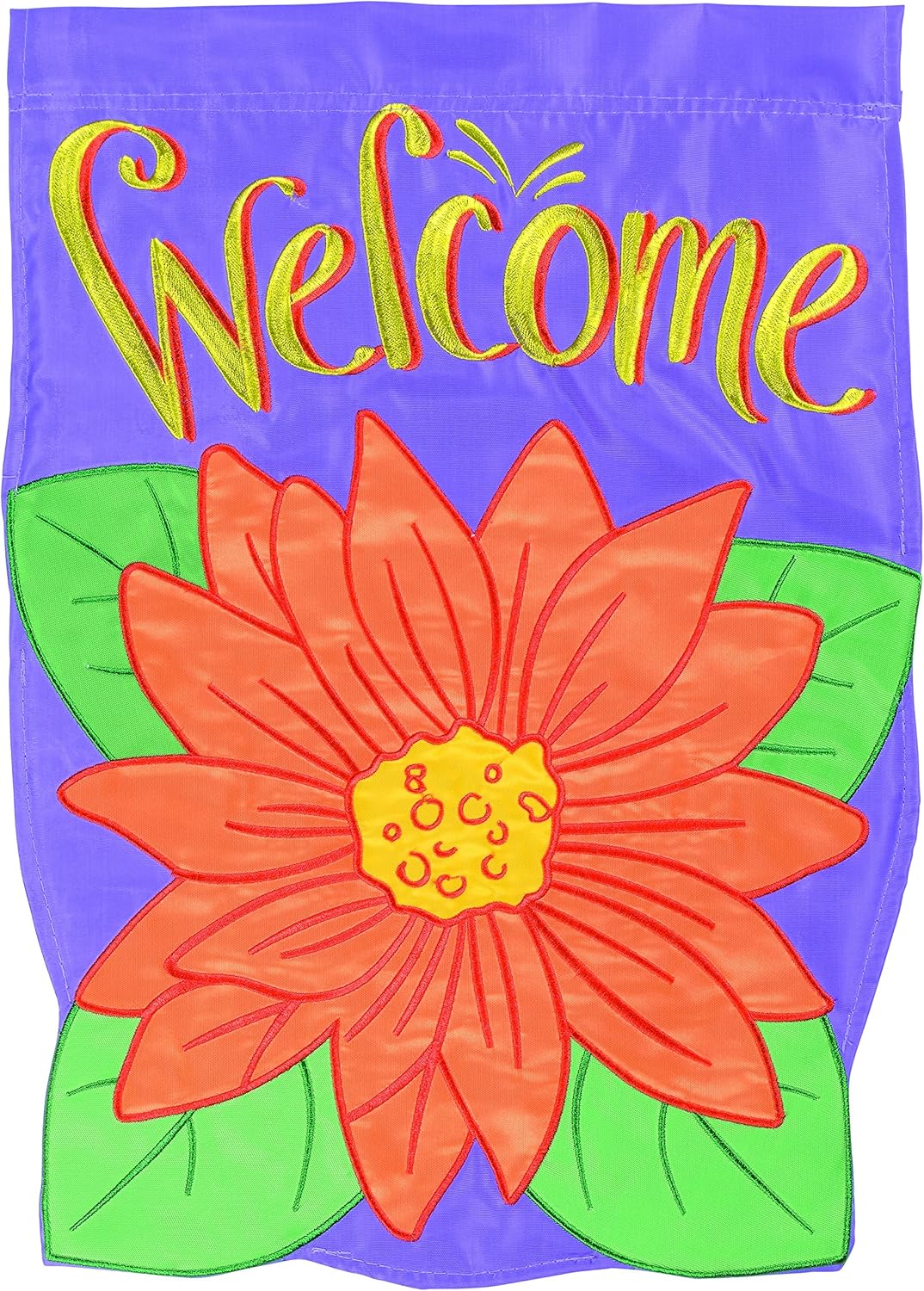 Carson Home Accents Flagtrends Double Applique Garden Flag, Welcome Gerbera Bloom