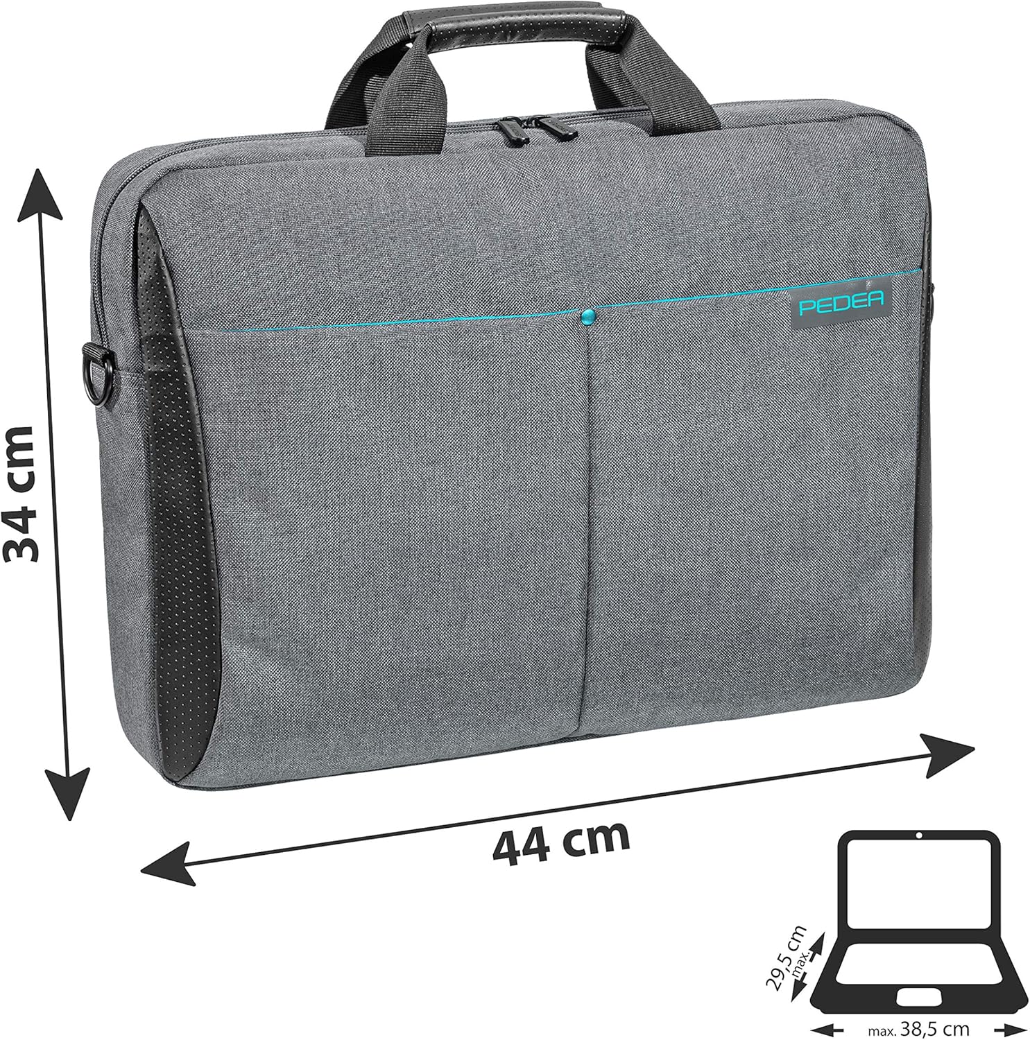 PEDEA laptop bag "Lifestyle" bag for notebooks with screens up to 15.6 inches (39.6 cm); shoulder bag with shoulder strap incl. notebook lock - Image 3