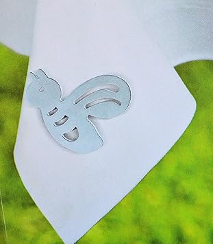 Tischtuchhalter - Tischgewichte mit Magnet - aus hochwertigem Edelstahl 4 Stück (Biene)