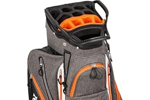 Founders Club Franklin Golf Push Cart Bag -Riding Cart Bag -Full Bag Rain Cover -Secure Push Cart Base -Light Weight -15 Way Full Length Divider-External Putter Tube-Embroidery Panel
