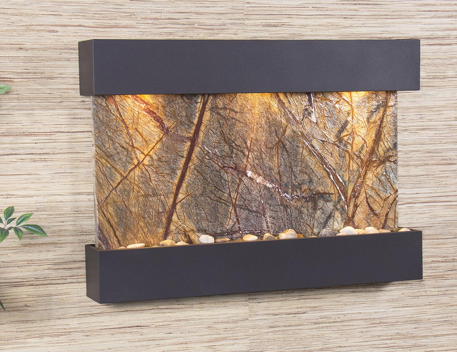 Reflection Creek Water Feature with Antique Bronze Trim and Square Edges (Silver Mirror): Home & Kitchen