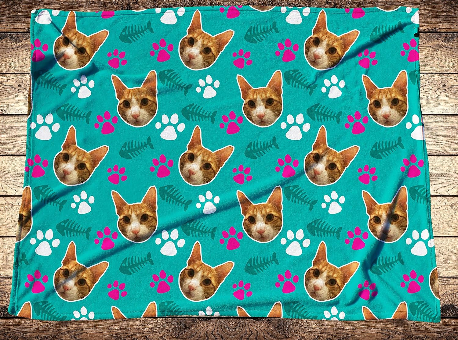 Your Cat On A Blanket,Personalized Pet Photo Blanket,Custom