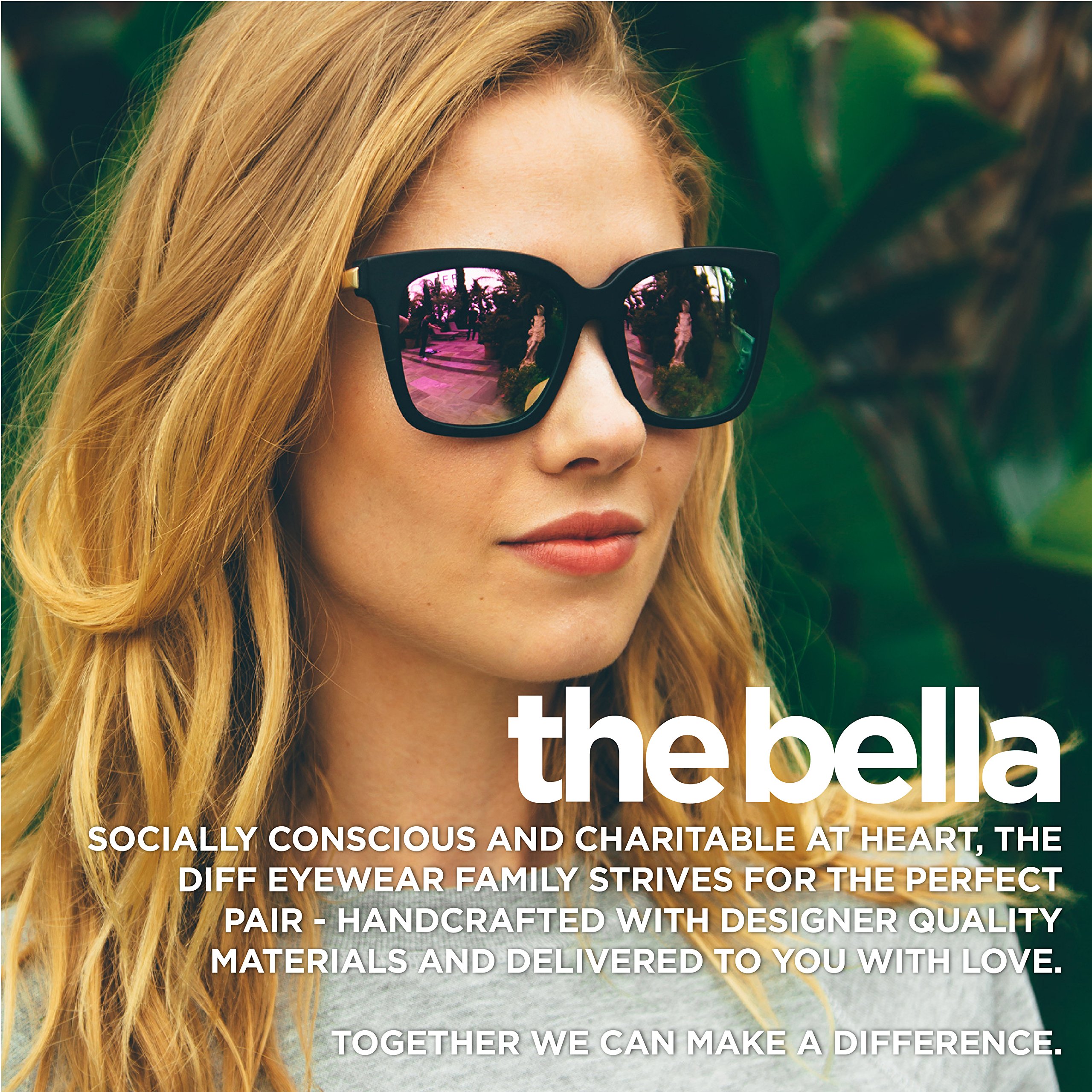 Designer Sunglasses Diff Eyewear Bella Square Glasses 100 UVA