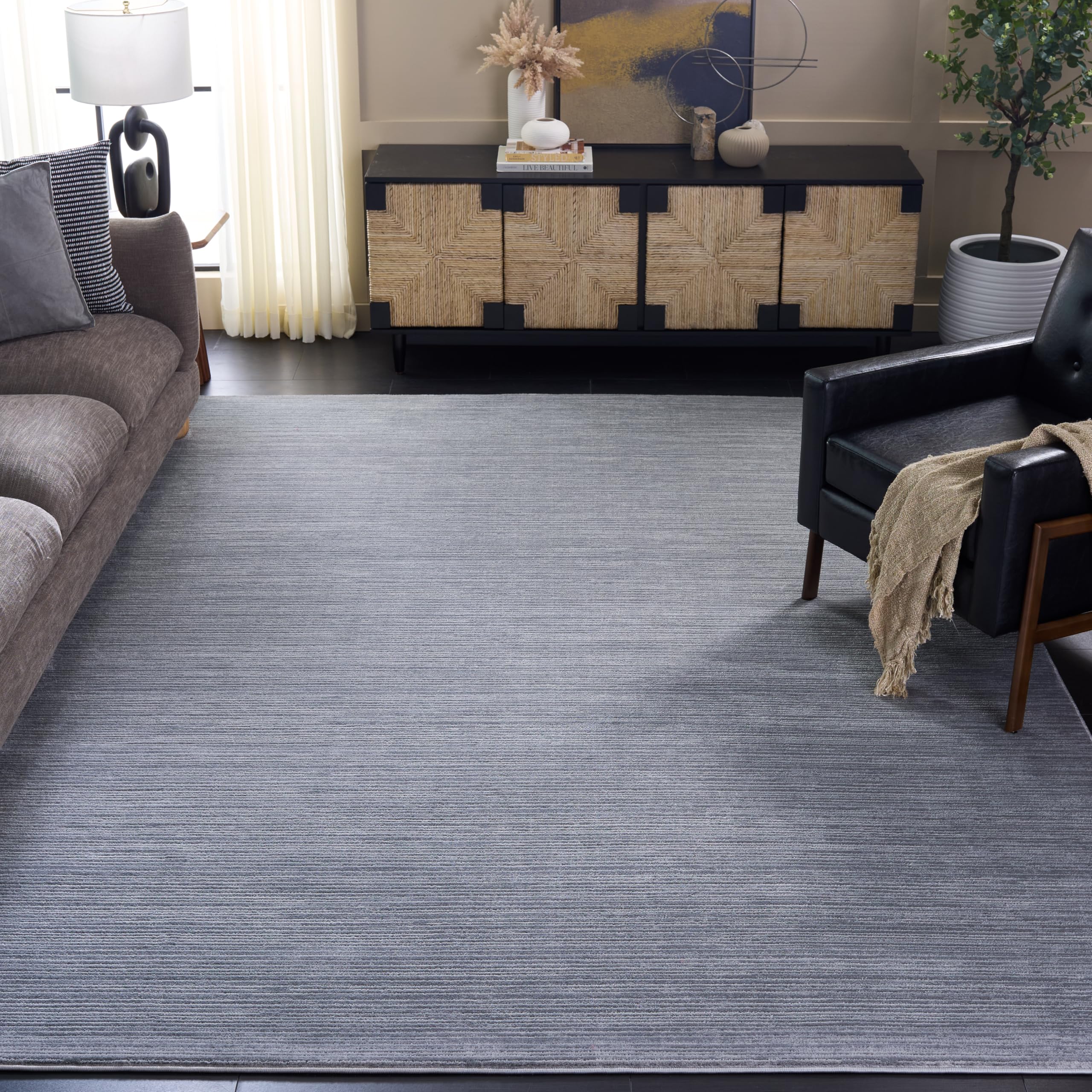 SAFAVIEH Area Rug 8x10 - Vision Collection - Large - Silver, Modern Ombre Tonal Chic Design, Non-Shedding & Easy Cleaning, Ideal for Living Room, Bedroom, Office, Dining Space (VSN606G)
