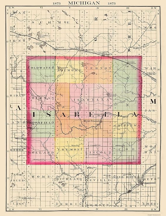 Isabella County Map Michigan Images and Photos finder