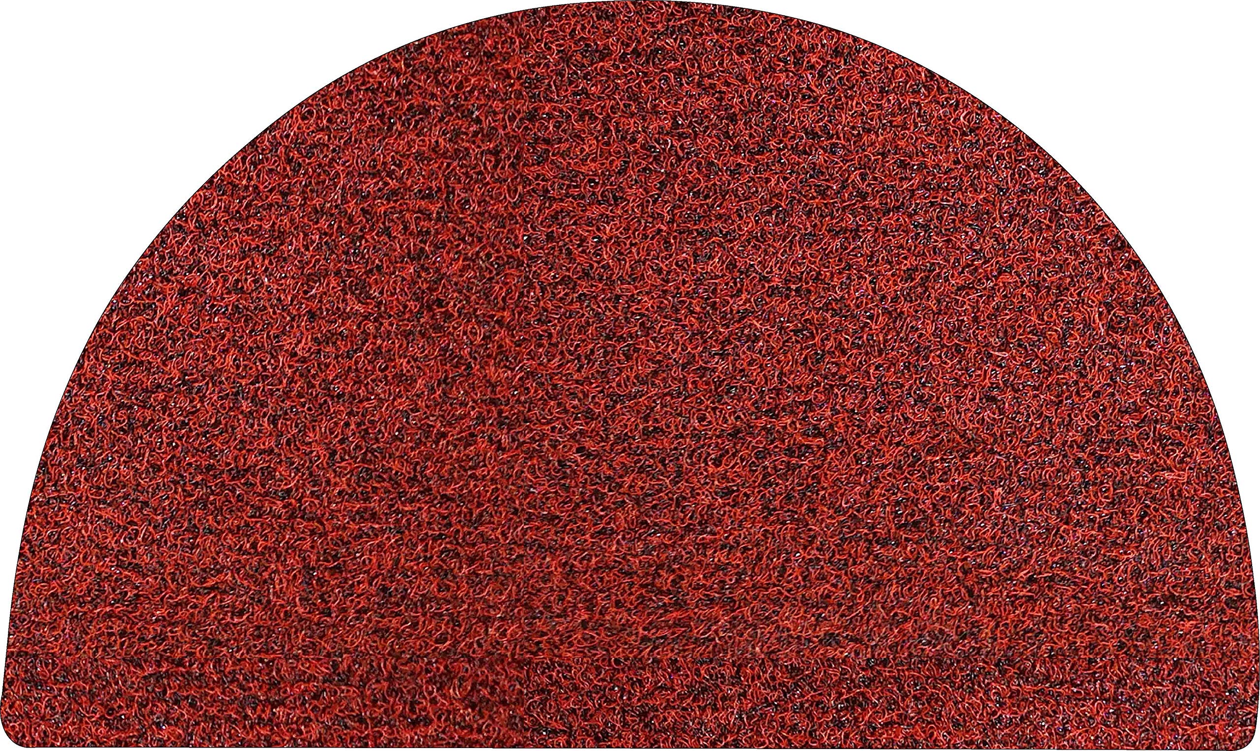 Nicoman Easy-Clean & Dirt-Trapper Barrier Half Circle Moon Doormat｜Non-Shedding & Jet-Washable Outdoor Spaghetti Doormats (Red & Black, 70x44cm)