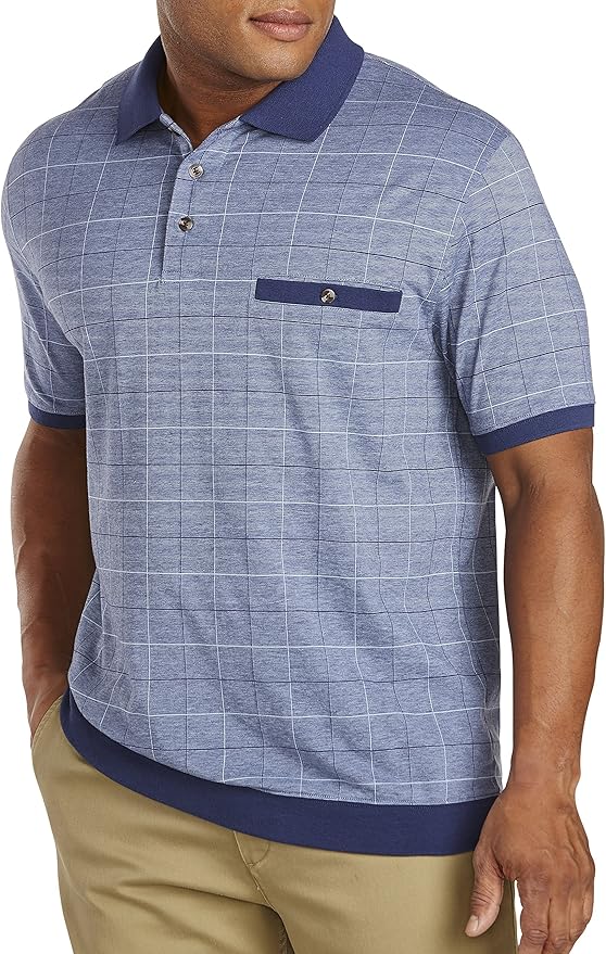 Harbor Bay by DXL Big and Tall Double Square Jacquard BandedBottom