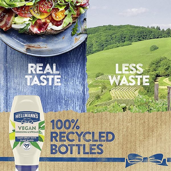 HELLMANN’S VEGAN DRESSING AND SPREAD VEGAN 3 CT FOR A RICH, CREAMY PLANT-BASED ALTERNATIVE TO MAYO SAME GREAT TASTE, PLANT BASED, FREE FROM EGGS 11.5 OZ