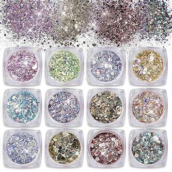 nagel glitzer make up glitzer paillette fur gesicht nagel haare korper glitzer sequin fur musik festival masquerade party clubs 12 stuck