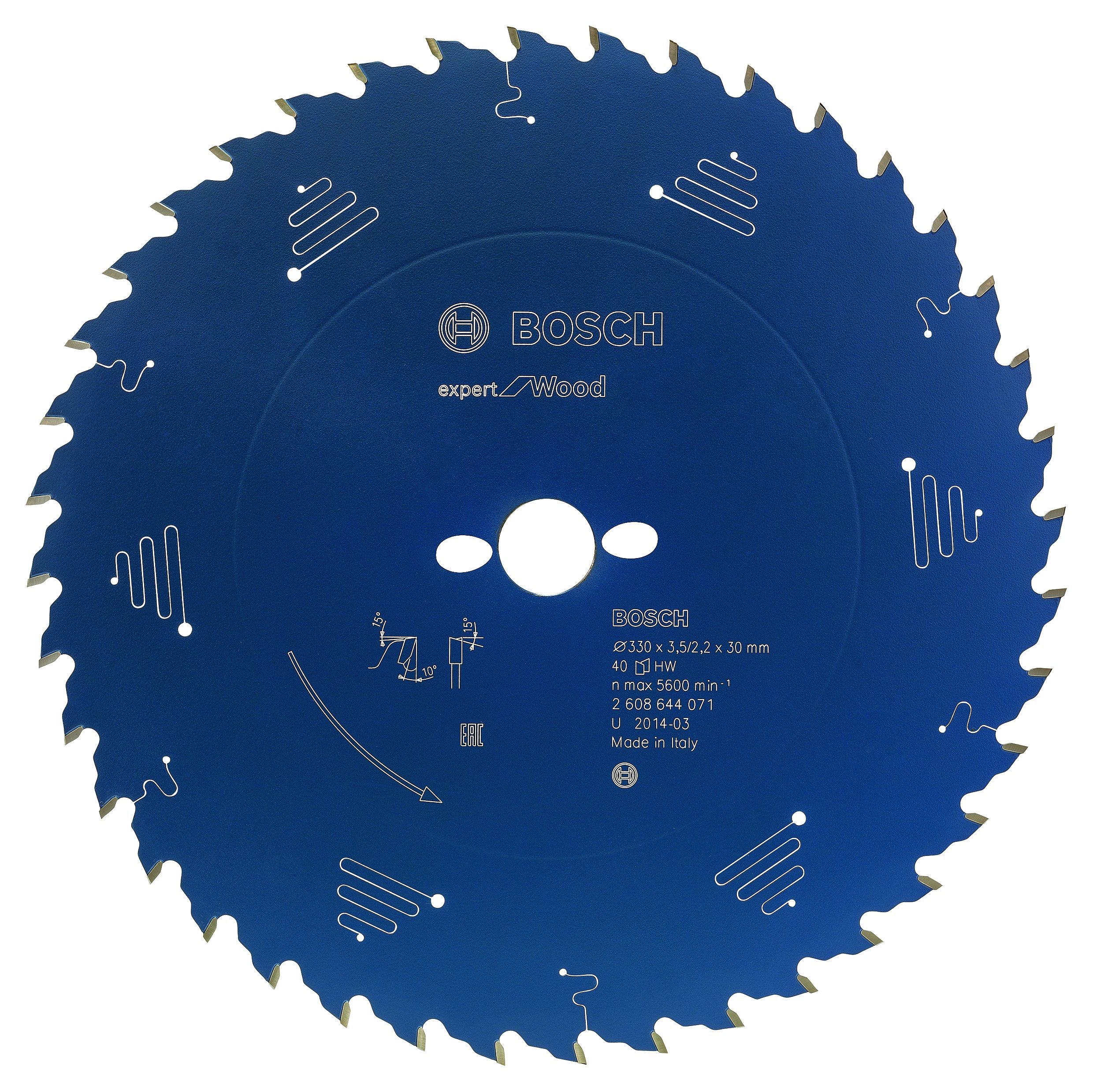 Bosch 2608644076 EXWOH 28 Tooth Top Precision Circular Saw Blade, 0 V, Blue