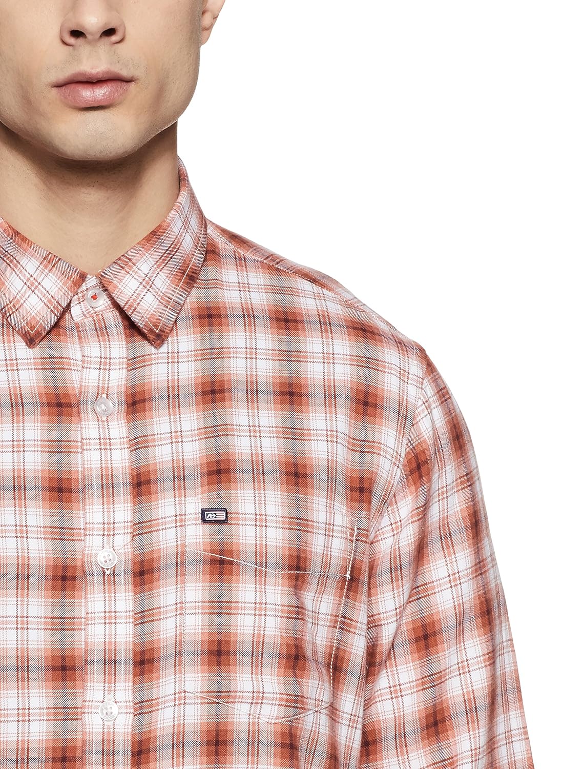 arrow sports men's checkered slim fit casual shirt