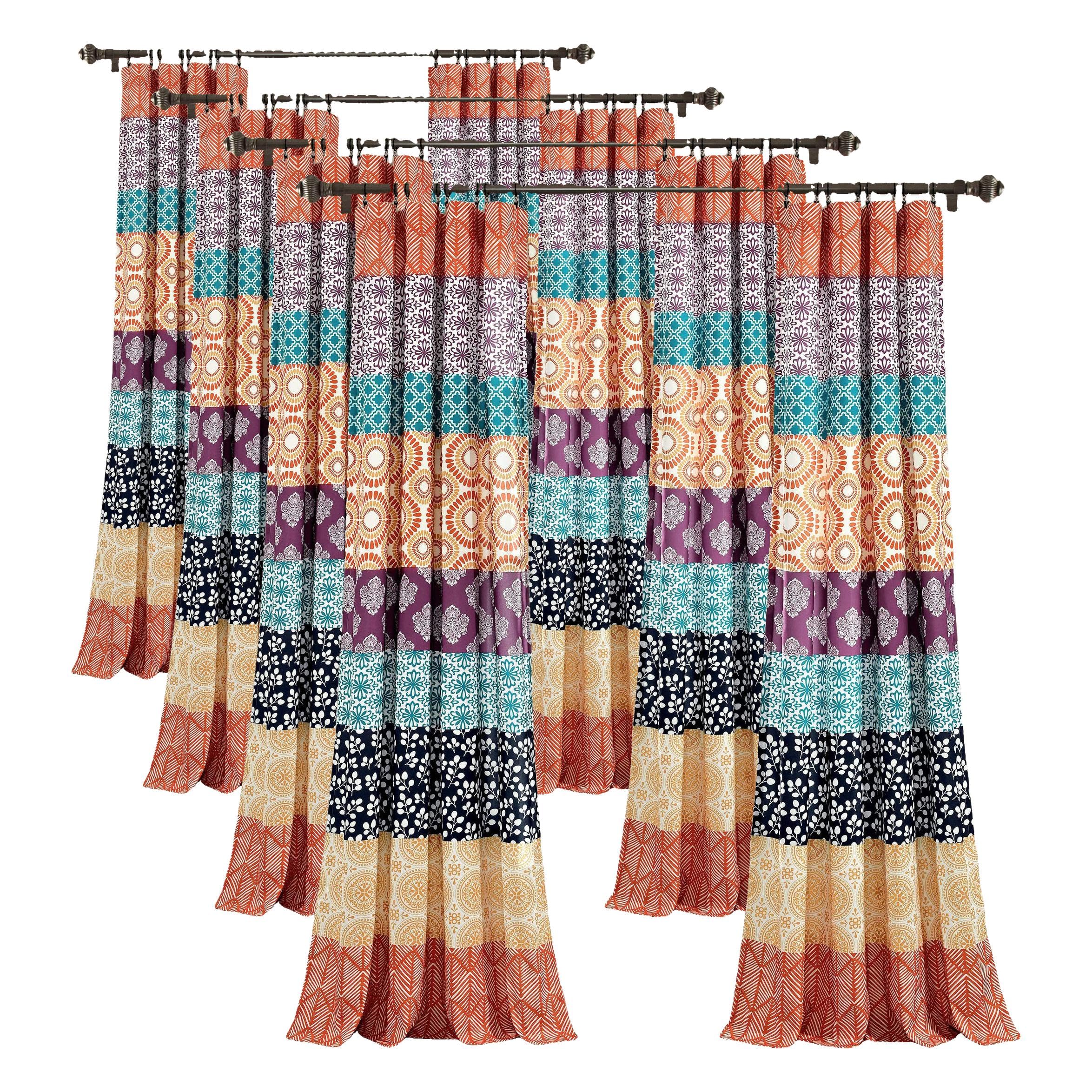 Lush Decor Bohemian Stripe Window Curtain Panels, Pair, 52" W x 95" L, Fuchsia & Orange - Colorful Long Curtains - Maximalist & Boho Decor - Boho Curtains for Bedroom, (Pack of 4) Image Lush Decor Bohemian Stripe Window Curtain Panels, Pair, 52" W x 95" L, Fuchsia & Orange - Colorful Long Curtains - Maximalist & Boho Decor - Boho Curtains for Bedroom, (Pack of 4) Image