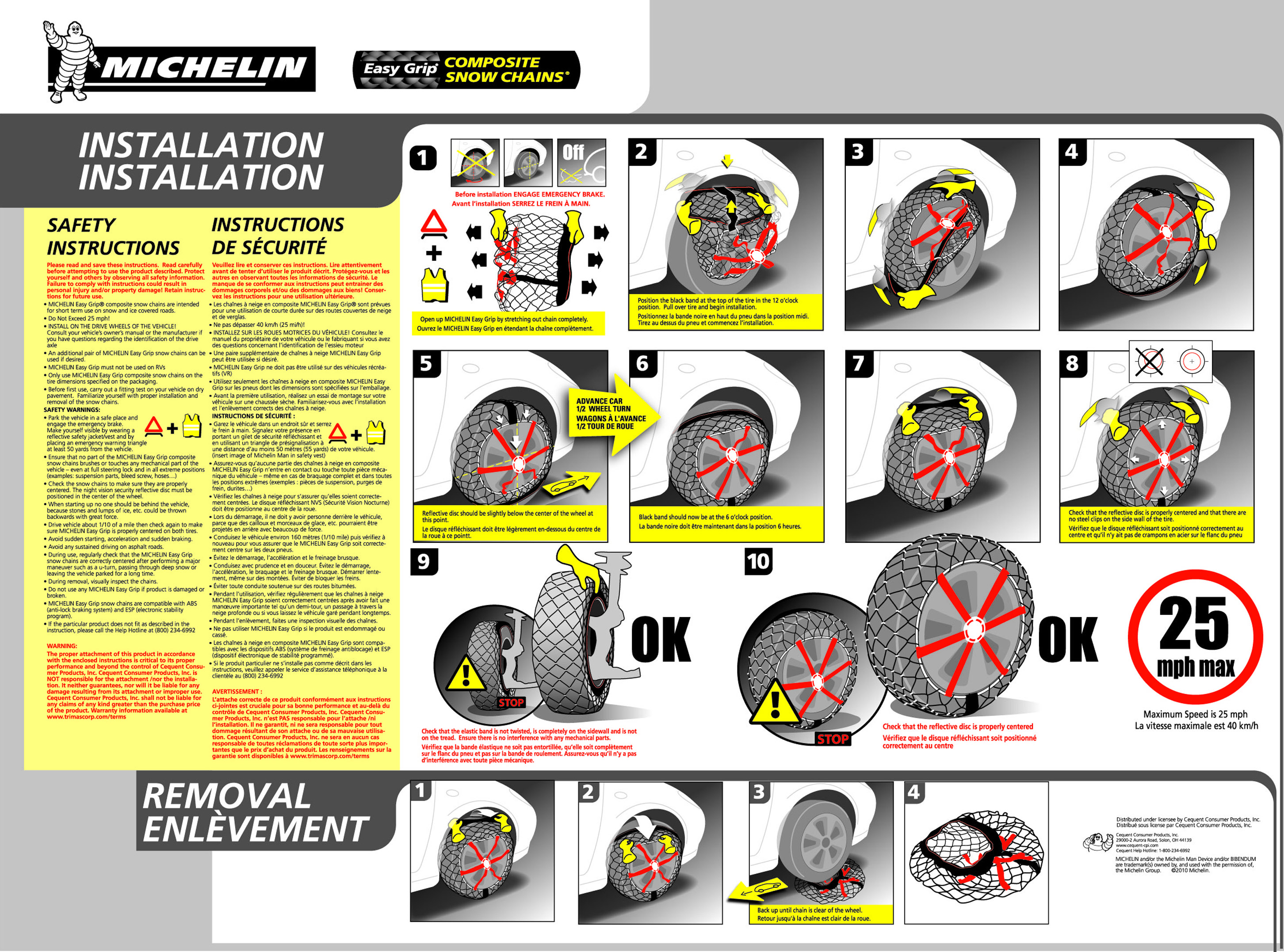 Michelin 9800800 Easy Grip Composite Tire Snow Chain Pair Automotive