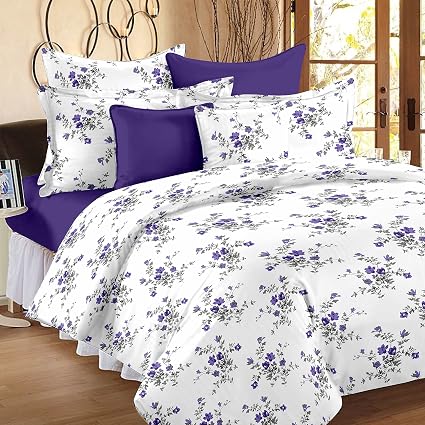 Huesland By Ahmedabad Cotton Comfort 144 Tc Cotton King Size Bedsheet With 2 Pillow Covers Amazon In Home Kitchen