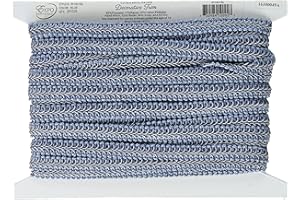 Trims by The Yard Alice Classic Woven Braid Trim, 1/2-Inch Versatile Trim for Sewing, Washable Decorative Trim for Costumes, Home Decor, Upholstery, 20-Yard Cut, Blue