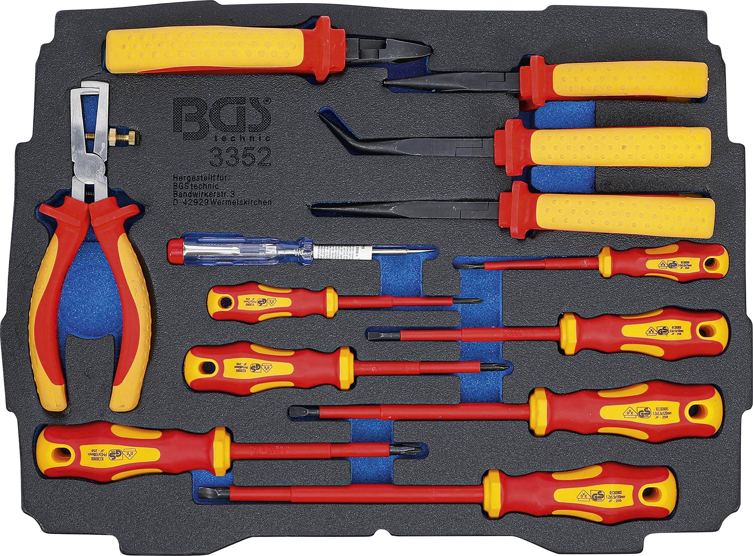 BGS 3352 | Foam Tray for BGS BOXSYS1 and 2: VDE Pliers / Screwdriver Set | 13 pcs. — image 1