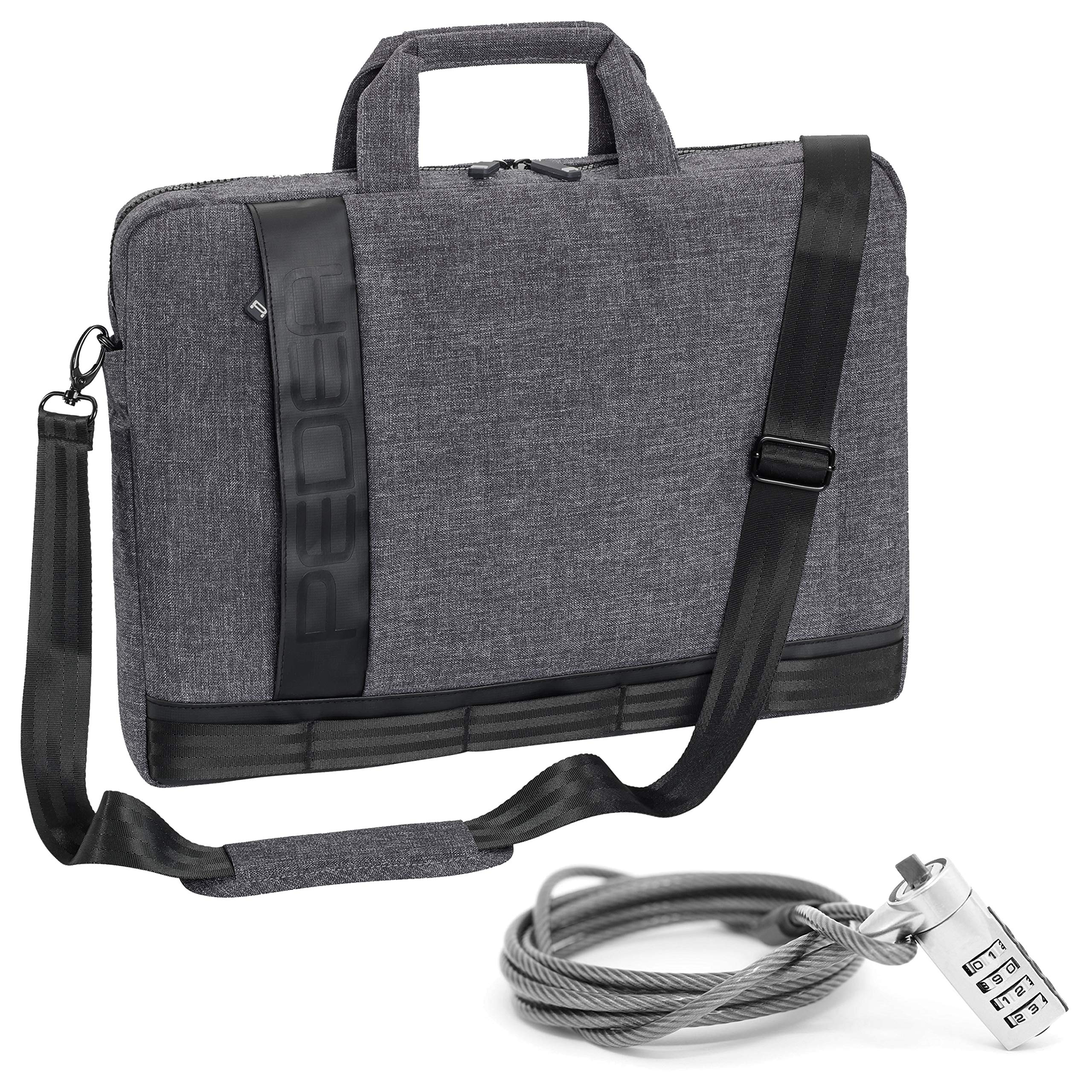 PEDEA laptop bag Fancy bag for notebooks with screens up to 15.6 inches (39.6 cm); shoulder bag with shoulder strap incl. notebook lock, grey