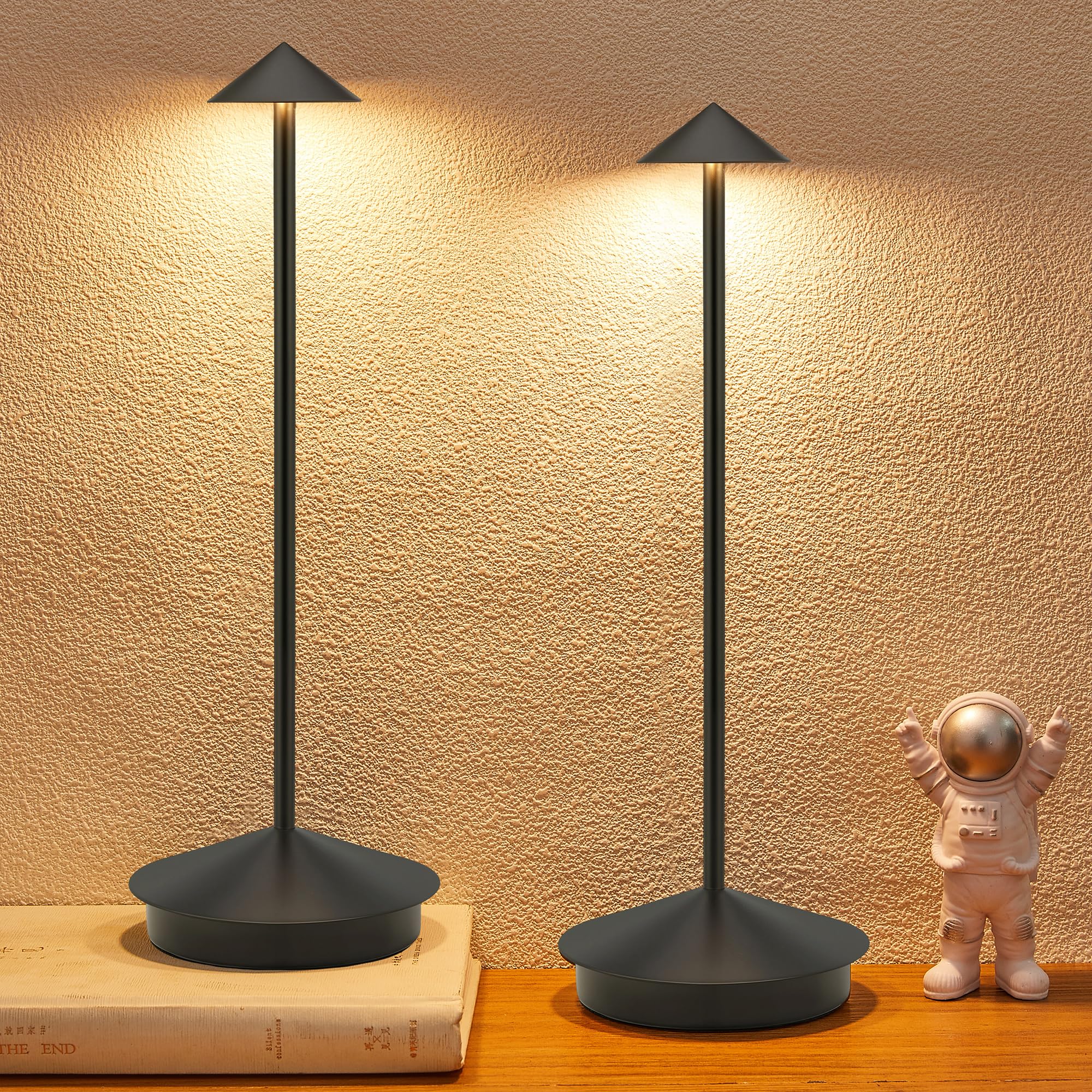 Photo 1 of XMINKDZA Portable Led Cordless Lamp Table Light 2 Pack, Rechargeable 6000mAh Battery Outdoor Table Lamp for Dinning Restaurant Patio Bedroom Camping, IP54 Waterproof, Dimmable