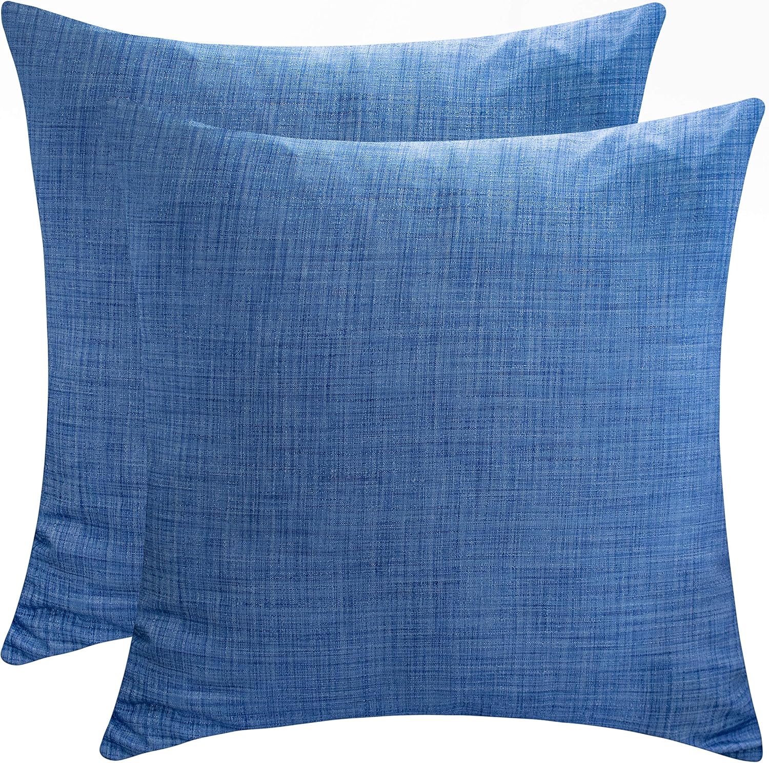 The White Petals Blue Euro Sham Throw Pillow Cover (26x26