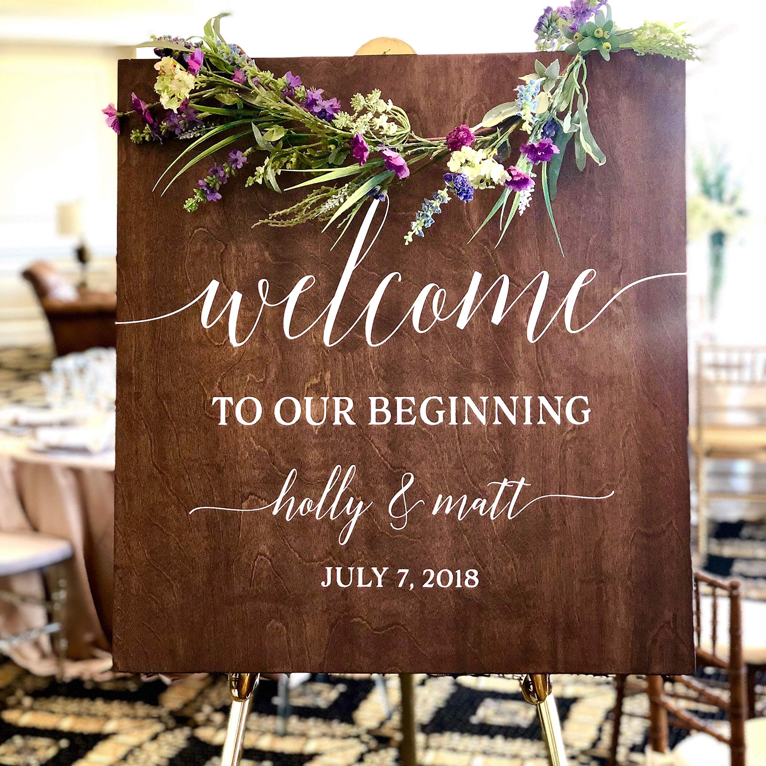 Stan256Nancy Wedding Welcome sign Welcome to Our Beginning Wedding sign Rustic Wedding Welcome sign Custom Wood Welcome sign Custom Wedding Wood Sign Plaque decor