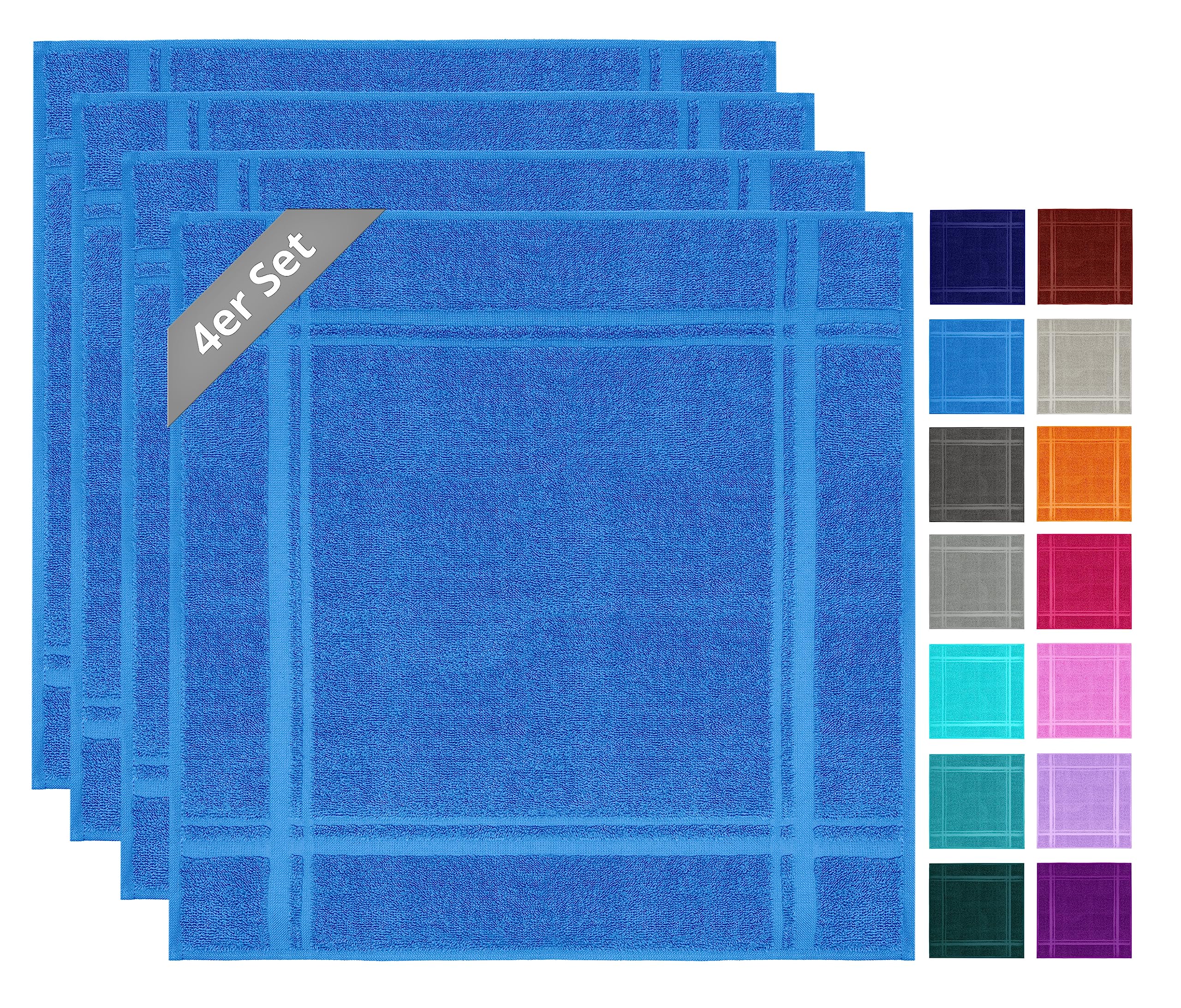 Lashuma London Series Kitchen Towels 50 x 50 cm Blue Set of 4