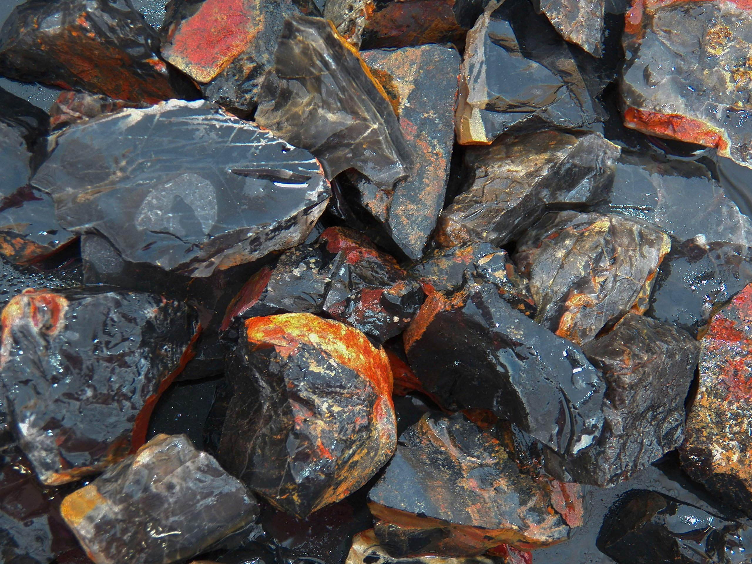 Fundamental Rockhound Products: Rough Black Onyx Bulk Rock for Tumbling Metaphysical Gemstones Healing Crystals * Wholesale Lot * from Brazil (5 lb)